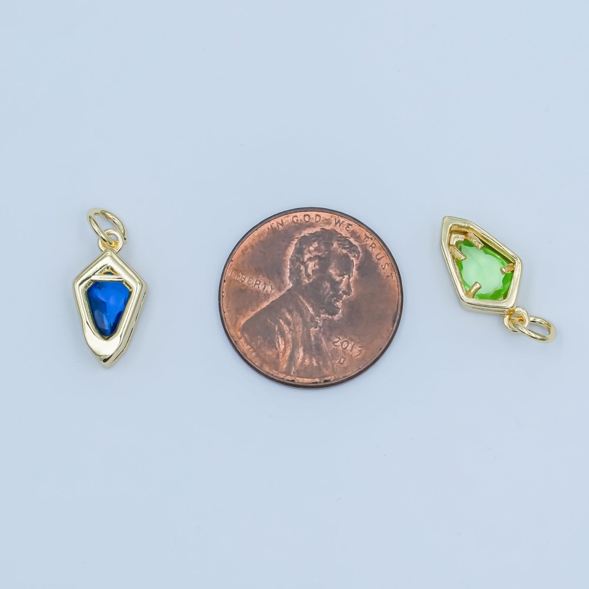 24K Gold Filled Geometric CZ Bezel Personalized Charm | N110 - N115 - DLUXCA