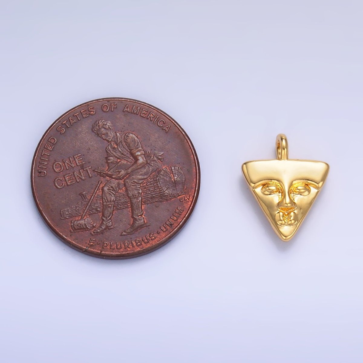 24K Gold Filled Geometric Face Triangle Charm in Gold & Silver | C055 - DLUXCA