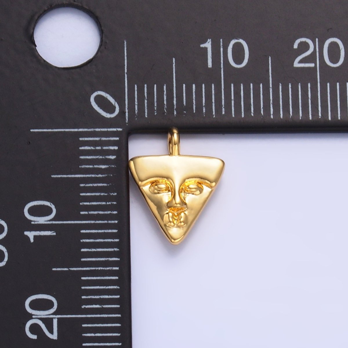 24K Gold Filled Geometric Face Triangle Charm in Gold & Silver | C055 - DLUXCA