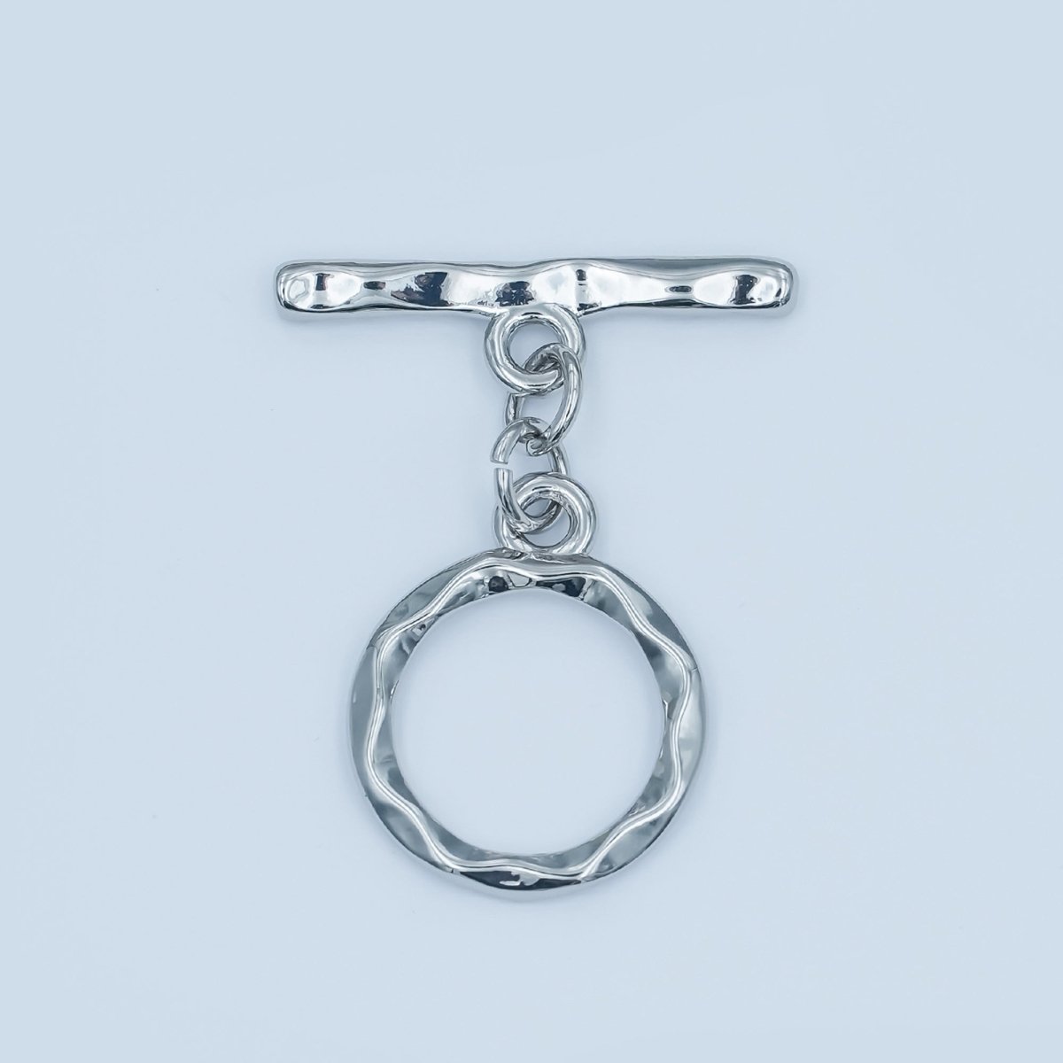24K Gold Filled Geometric Hammered Toggle Clasps Closure Findings in Gold & Silver | Z845 - DLUXCA