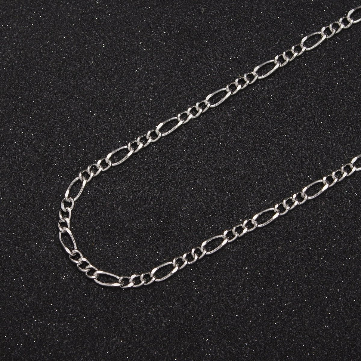 24K Gold Filled Gold Silver Figaro Unfinished Chain, Dainty Figaro Wholesale Chain by Yard For Jewelry Making Supply Component | ROLL - 631, ROLL - 632 Clearance Pricing - DLUXCA