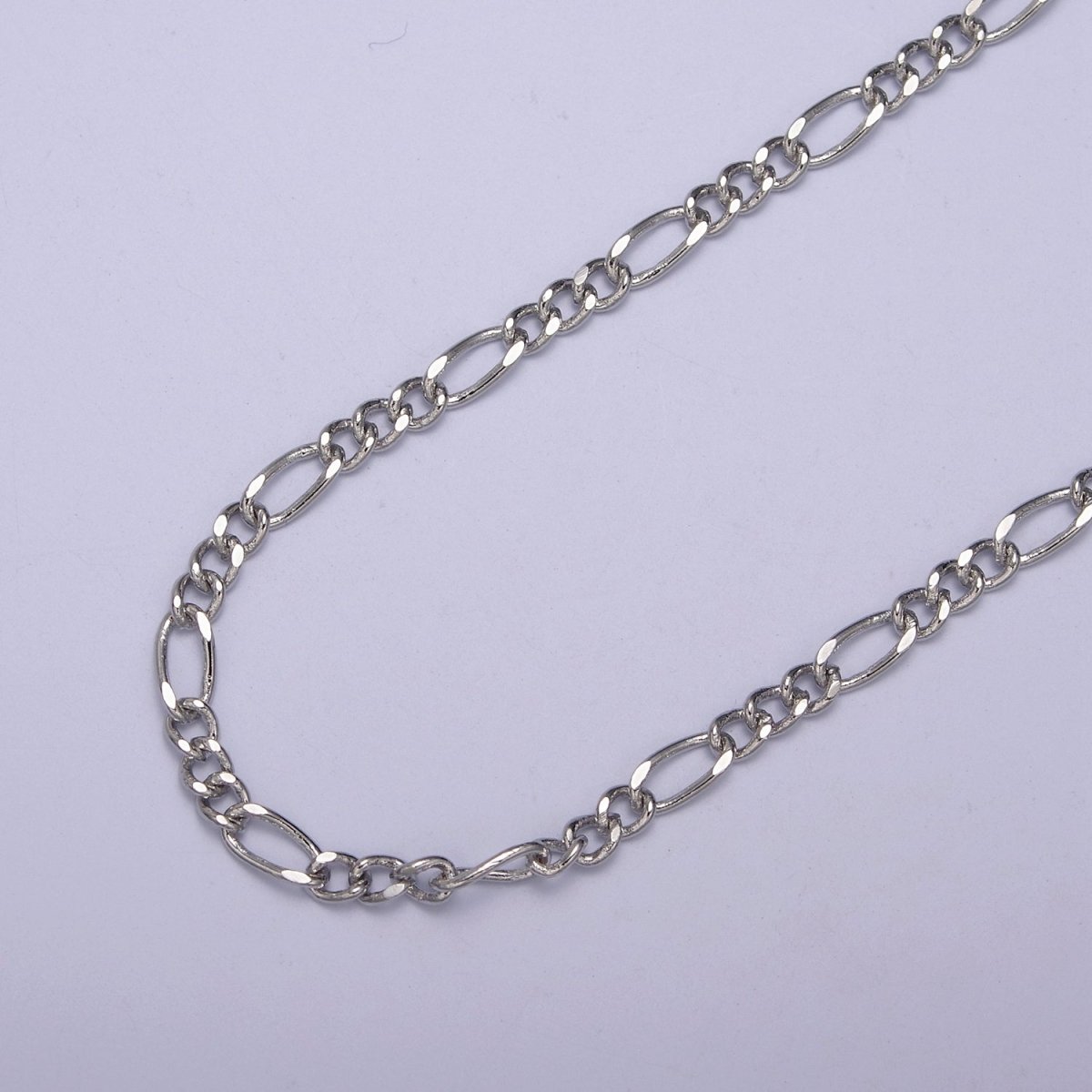 24K Gold Filled Gold Silver Figaro Unfinished Chain, Dainty Figaro Wholesale Chain by Yard For Jewelry Making Supply Component | ROLL - 631, ROLL - 632 Clearance Pricing - DLUXCA