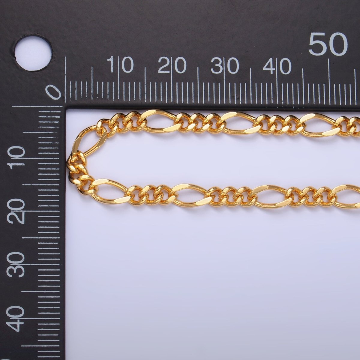 24K Gold Filled Gold Silver Figaro Unfinished Chain, Dainty Figaro Wholesale Chain by Yard For Jewelry Making Supply Component | ROLL - 631, ROLL - 632 Clearance Pricing - DLUXCA