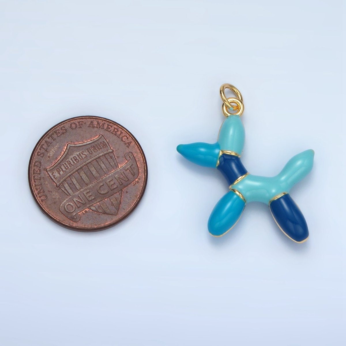 24K Gold Filled Green, Red, Blue Enamel Balloon Animal Charm | M139 - M140 - DLUXCA