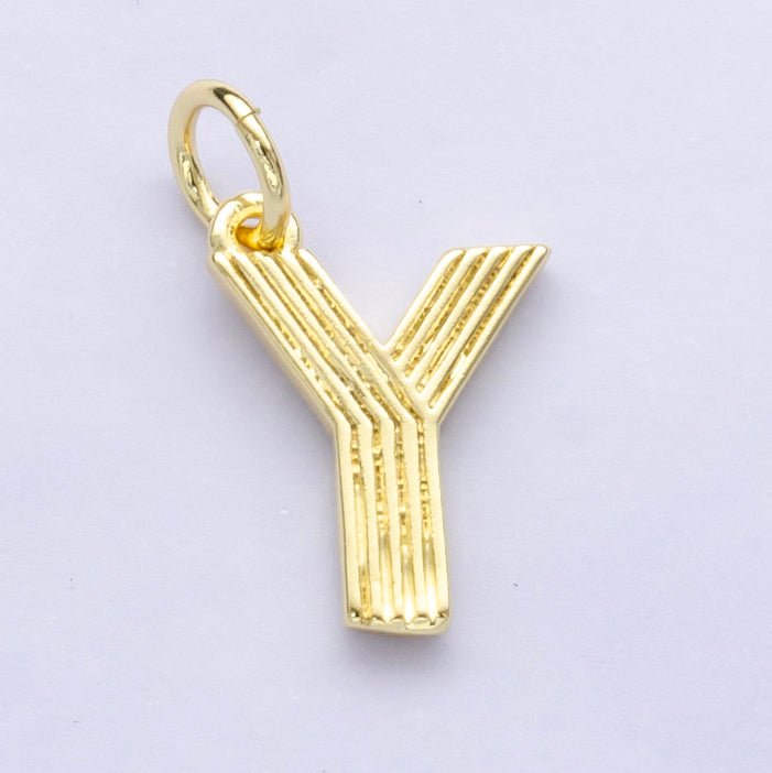 24K Gold Filled Groovy Disco Initial Letter Charm | A185 - A197 - DLUXCA