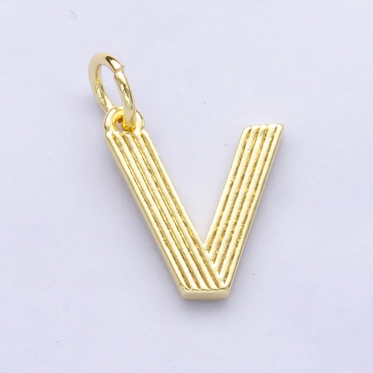 24K Gold Filled Groovy Disco Initial Letter Charm | A185 - A197 - DLUXCA