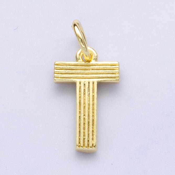 24K Gold Filled Groovy Disco Initial Letter Charm | A185 - A197 - DLUXCA