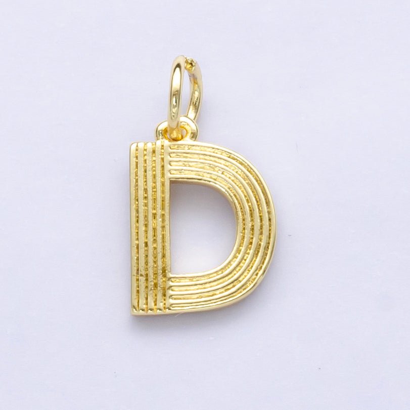 24K Gold Filled Groovy Disco Initial Letter Charm | A185 - A197 - DLUXCA