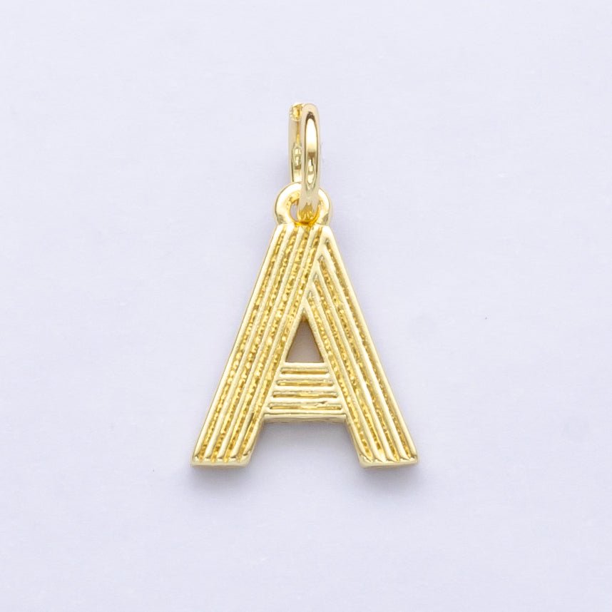 24K Gold Filled Groovy Disco Initial Letter Charm | A185 - A197 - DLUXCA