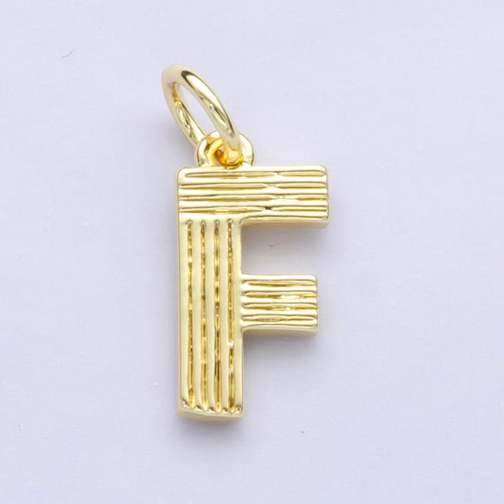 24K Gold Filled Groovy Disco Initial Letter Charm | A185 - A197 - DLUXCA