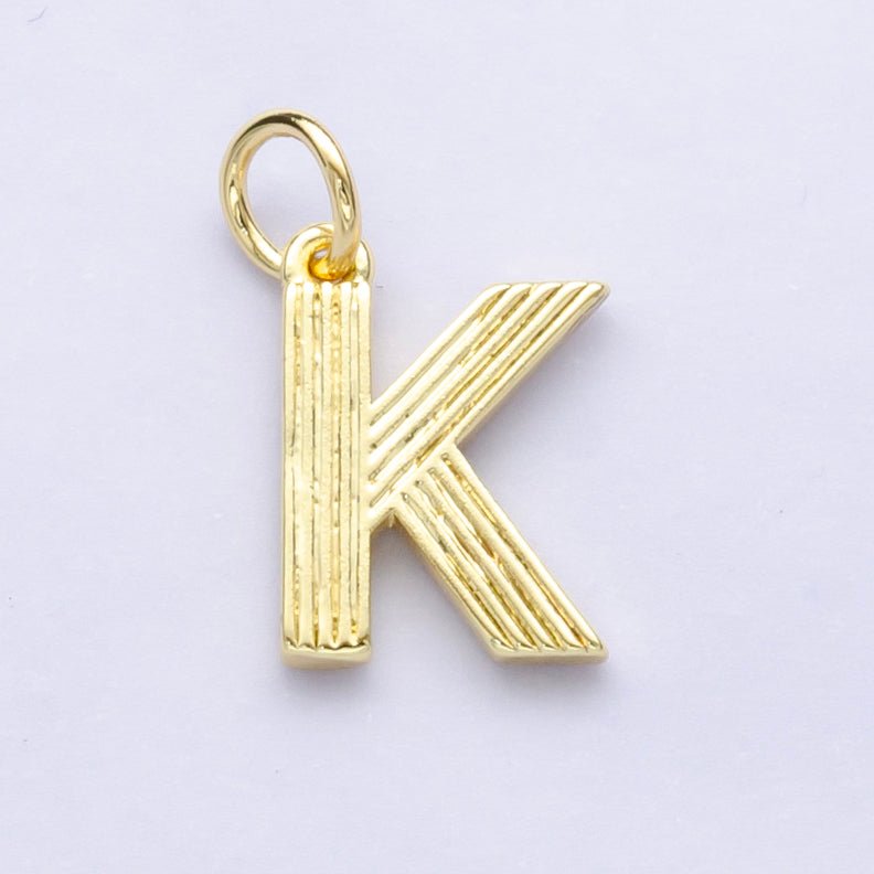 24K Gold Filled Groovy Disco Initial Letter Charm | A185 - A197 - DLUXCA