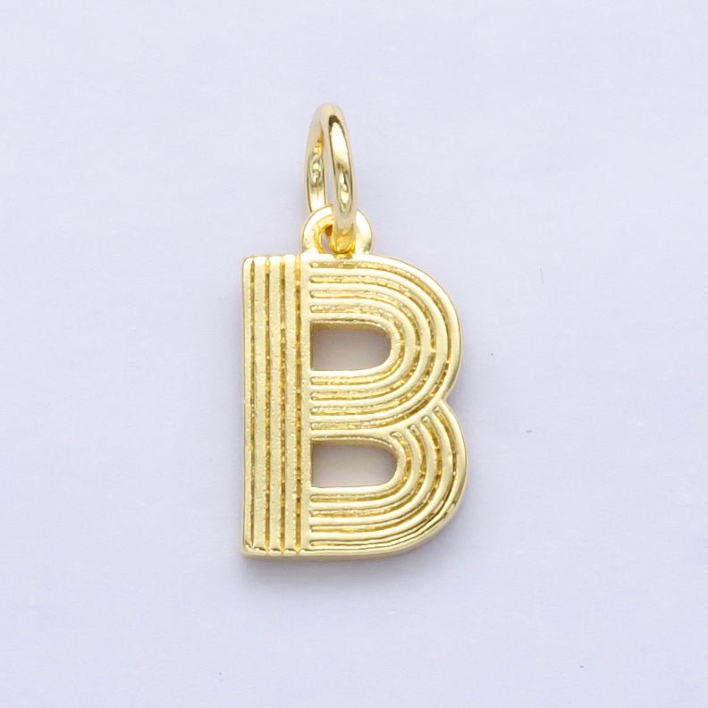 24K Gold Filled Groovy Disco Initial Letter Charm | A185 - A197 - DLUXCA