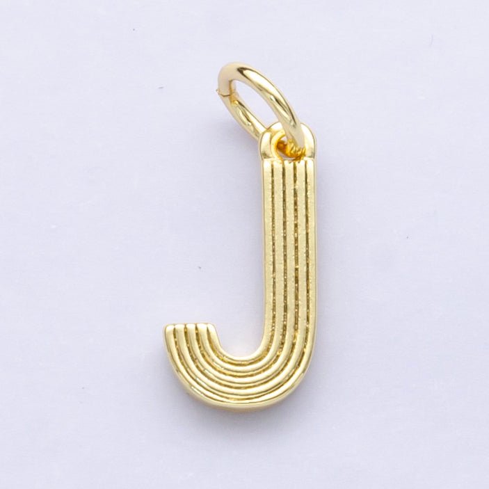 24K Gold Filled Groovy Disco Initial Letter Charm | A185 - A197 - DLUXCA