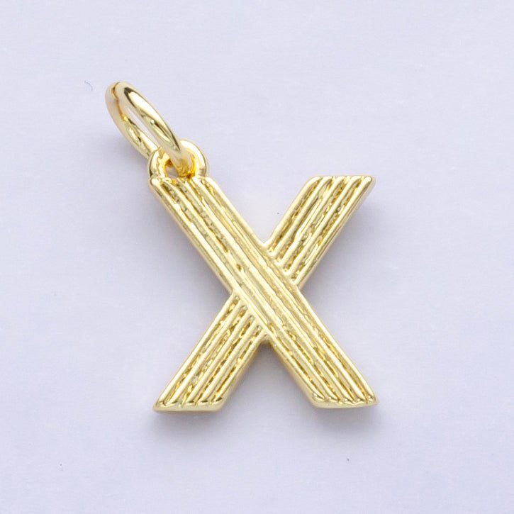 24K Gold Filled Groovy Disco Initial Letter Charm | A185 - A197 - DLUXCA