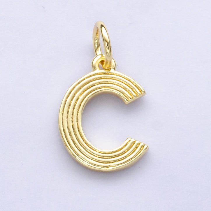 24K Gold Filled Groovy Disco Initial Letter Charm | A185 - A197 - DLUXCA