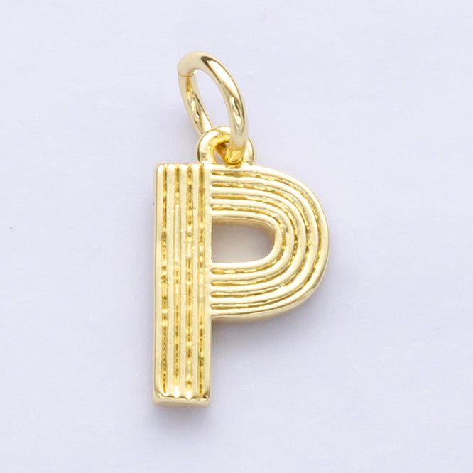 24K Gold Filled Groovy Disco Initial Letter Charm | A185 - A197 - DLUXCA