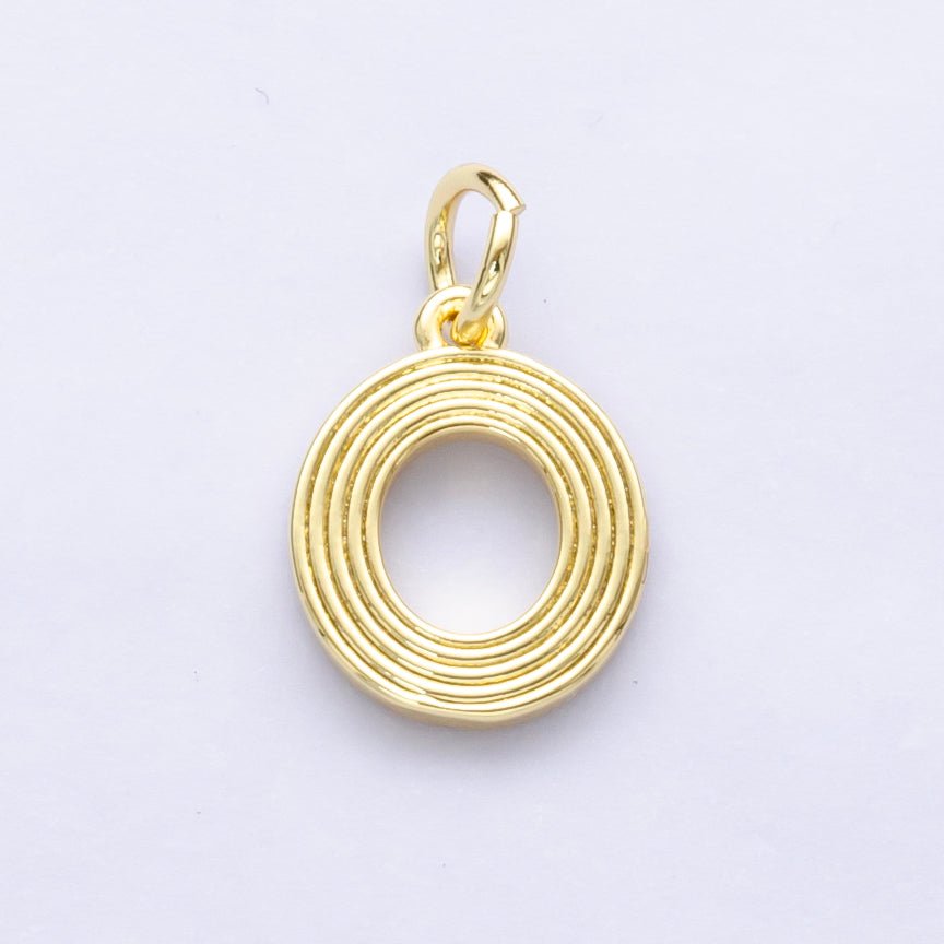 24K Gold Filled Groovy Disco Initial Letter Charm | A185 - A197 - DLUXCA