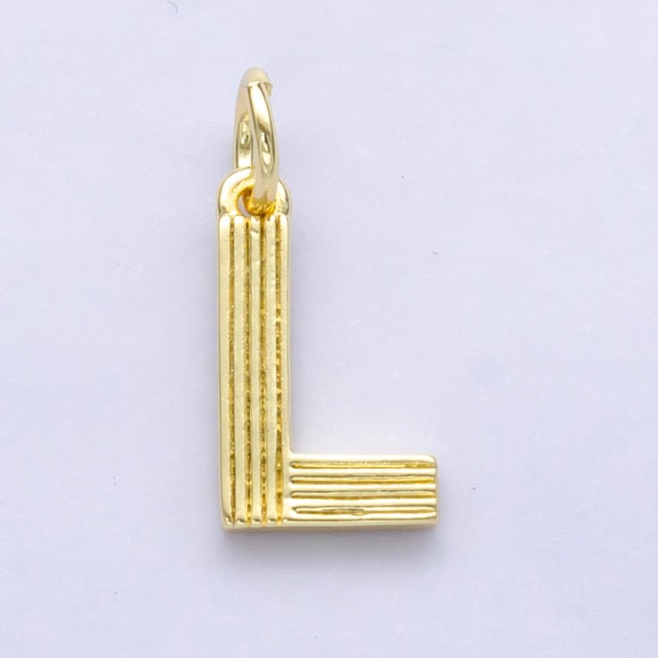 24K Gold Filled Groovy Disco Initial Letter Charm | A185 - A197 - DLUXCA