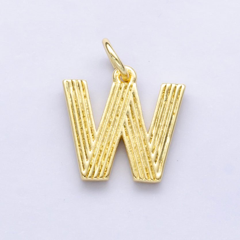24K Gold Filled Groovy Disco Initial Letter Charm | A185 - A197 - DLUXCA