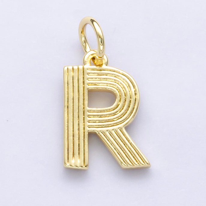 24K Gold Filled Groovy Disco Initial Letter Charm | A185 - A197 - DLUXCA