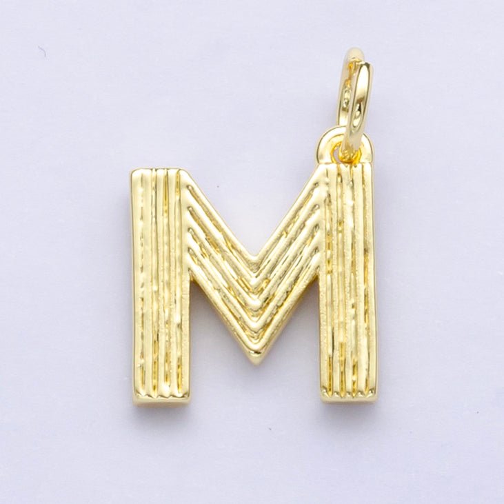 24K Gold Filled Groovy Disco Initial Letter Charm | A185 - A197 - DLUXCA