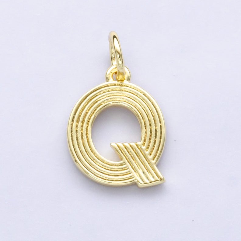24K Gold Filled Groovy Disco Initial Letter Charm | A185 - A197 - DLUXCA