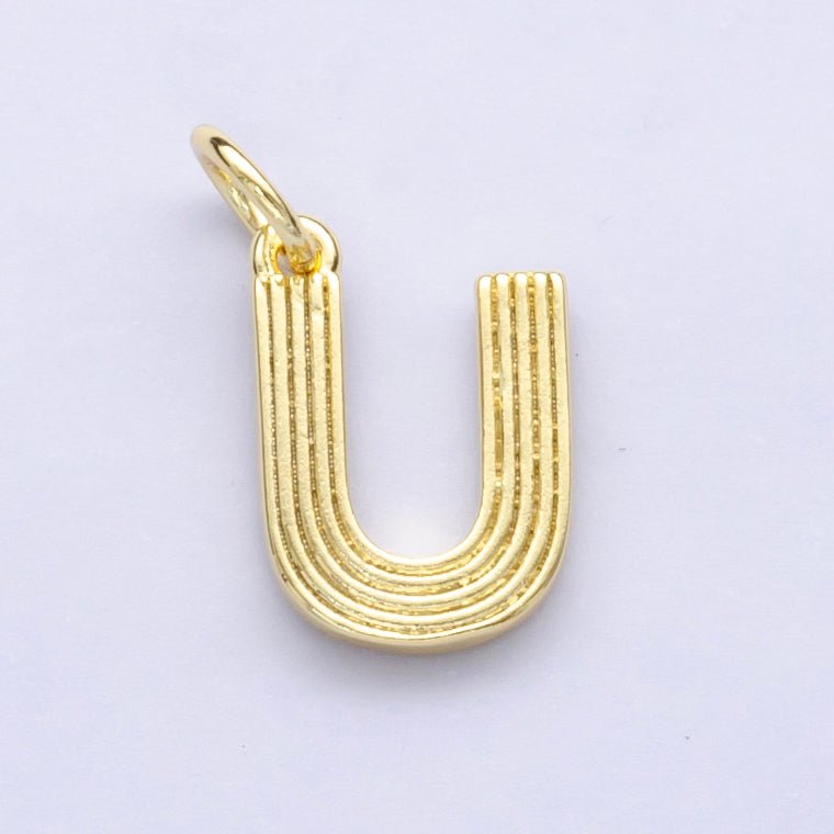 24K Gold Filled Groovy Disco Initial Letter Charm | A185 - A197 - DLUXCA