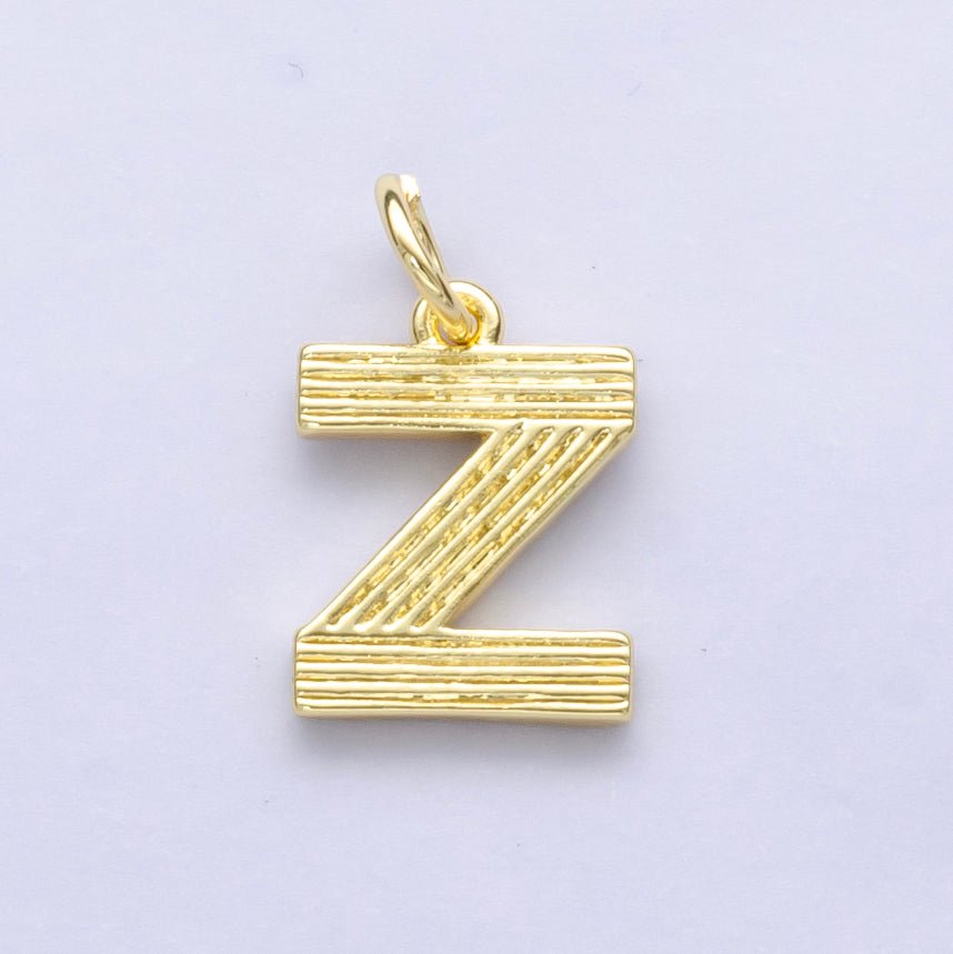 24K Gold Filled Groovy Disco Initial Letter Charm | A185 - A197 - DLUXCA