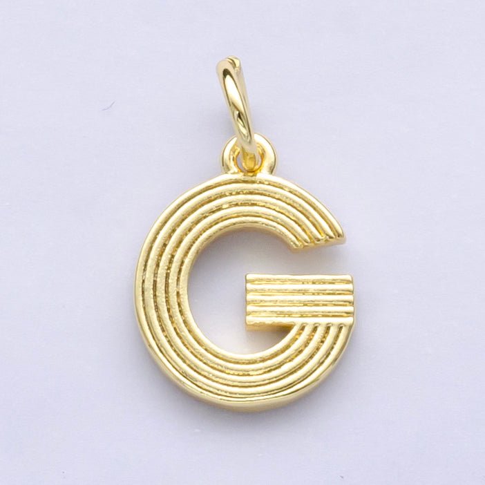 24K Gold Filled Groovy Disco Initial Letter Charm | A185 - A197 - DLUXCA