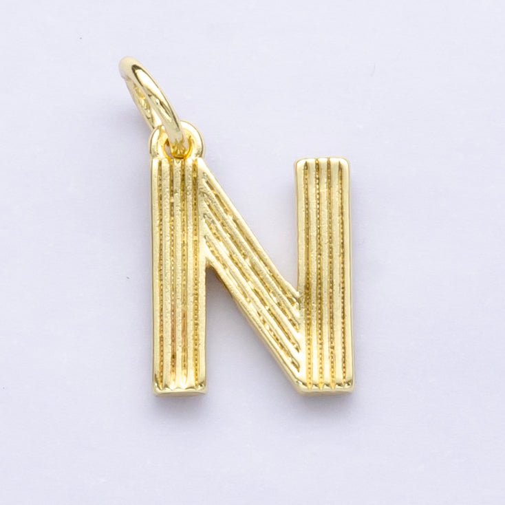 24K Gold Filled Groovy Disco Initial Letter Charm | A185 - A197 - DLUXCA