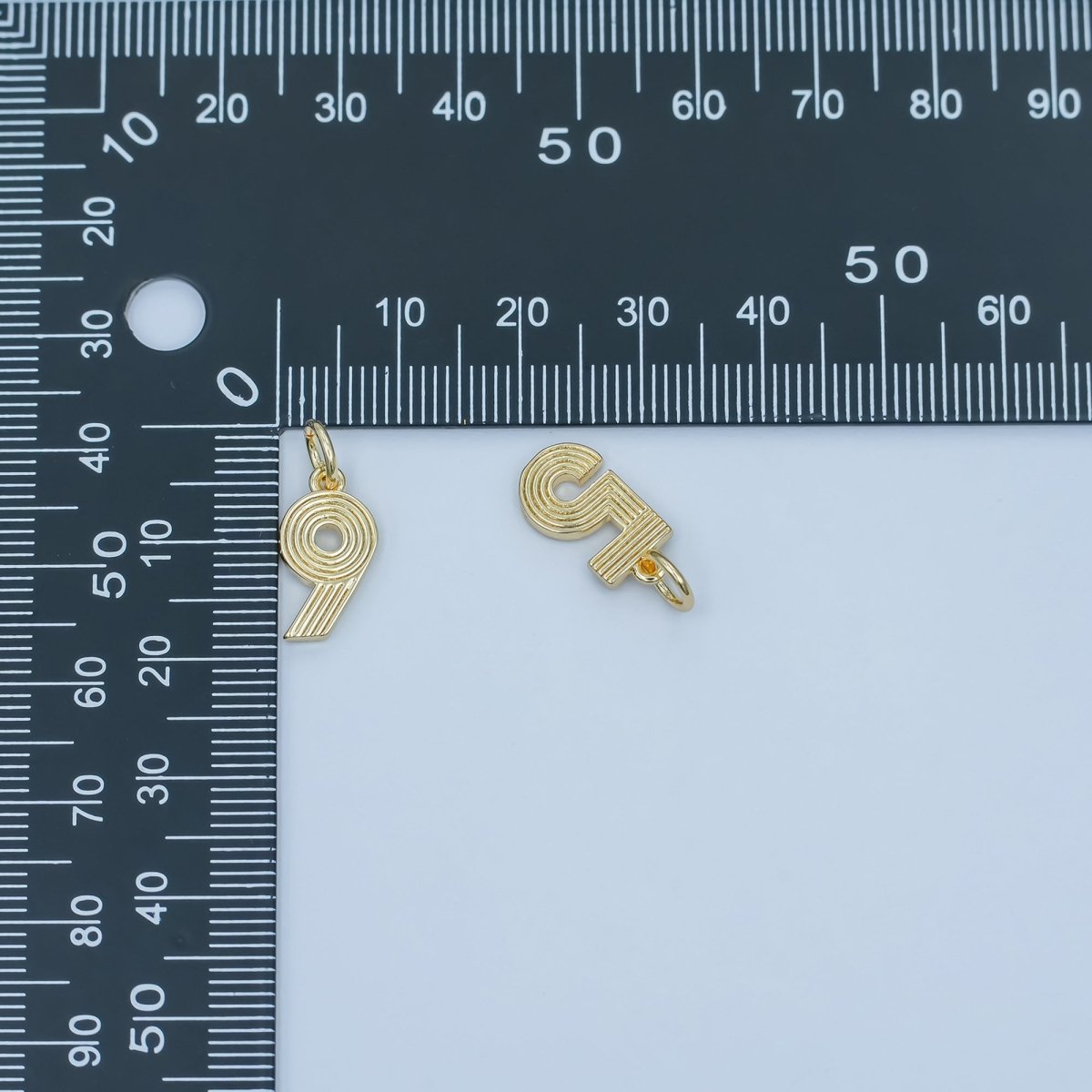 24K Gold Filled Groovy Disco Number Numerology Charm | M617 - M621 - DLUXCA