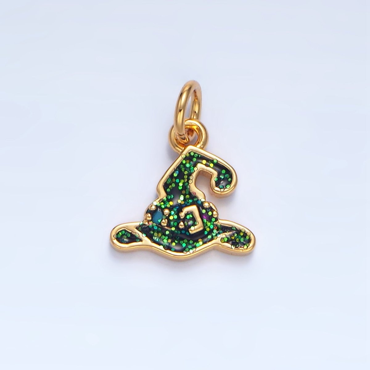 24K Gold Filled Halloween Black Witch Hat Charm in Gold & Silver | X621 - DLUXCA