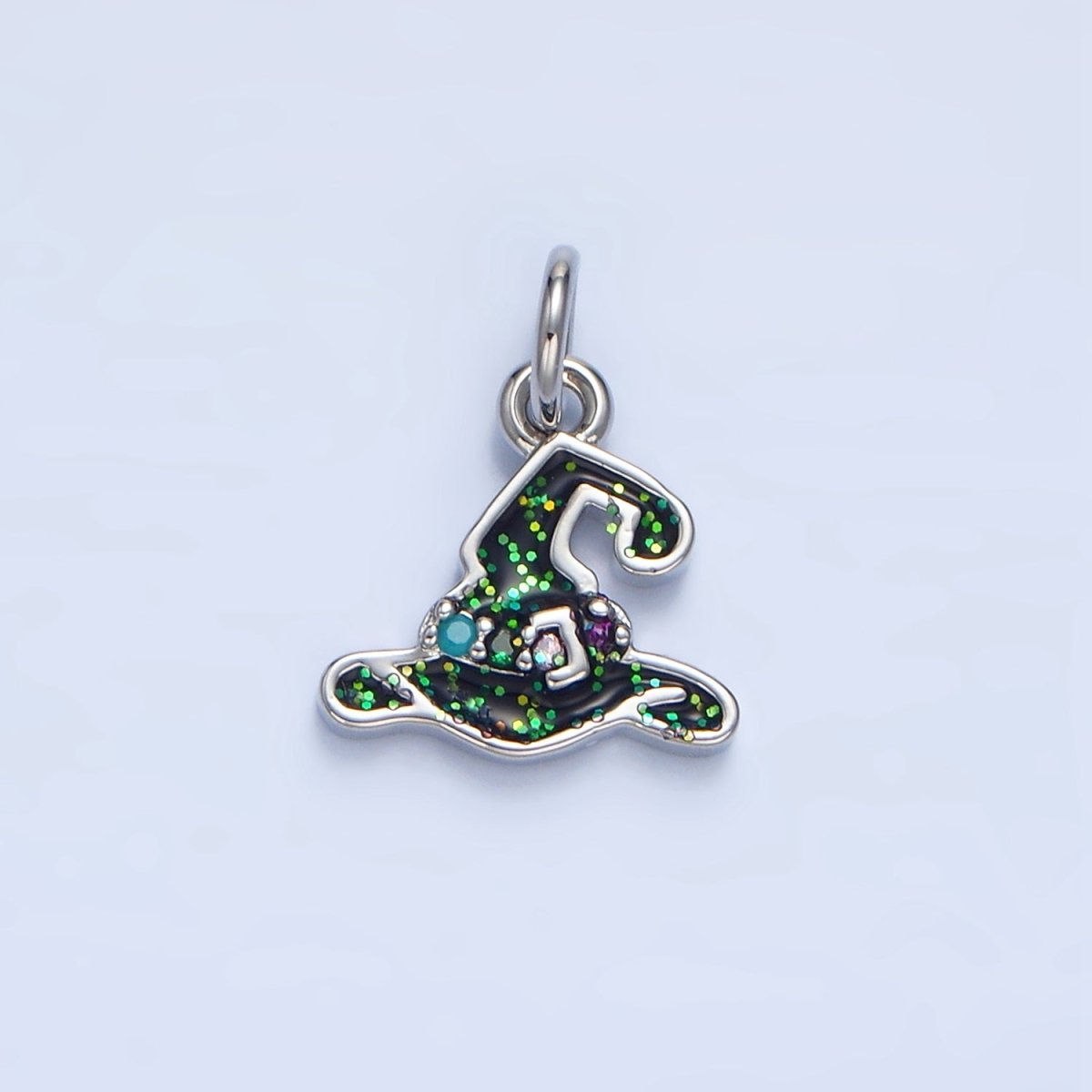 24K Gold Filled Halloween Black Witch Hat Charm in Gold & Silver | X621 - DLUXCA