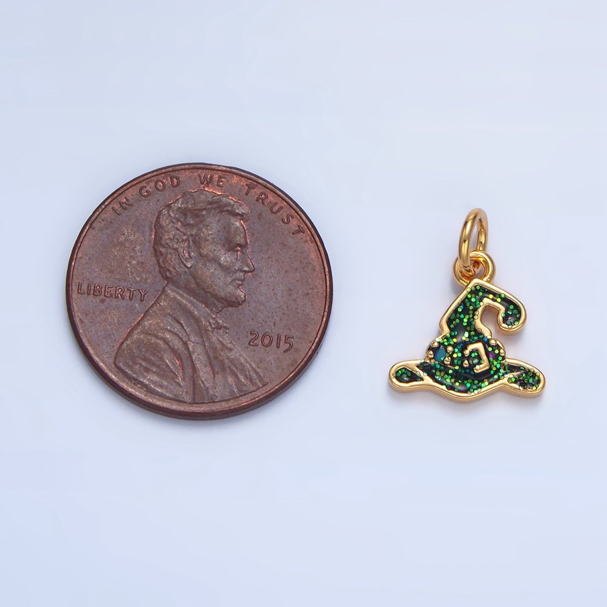 24K Gold Filled Halloween Black Witch Hat Charm in Gold & Silver | X621 - DLUXCA