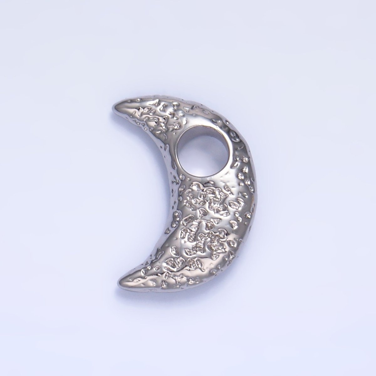 24K Gold Filled Hammered Celestial Crescent Moon Pendant in Gold & Silver | B630 - DLUXCA