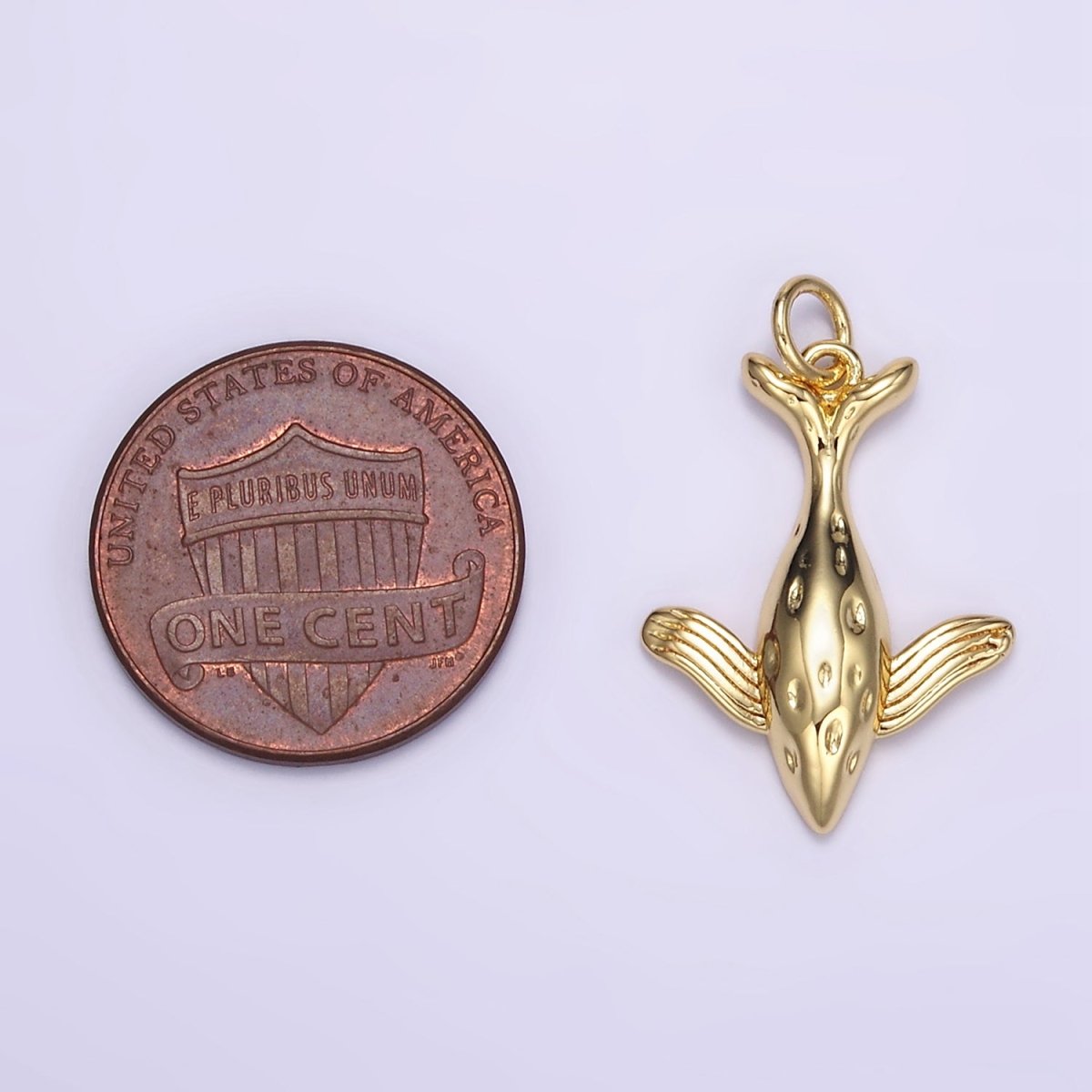 24K Gold Filled Hammered Fish Animal Minimalist Charm | M127 - DLUXCA