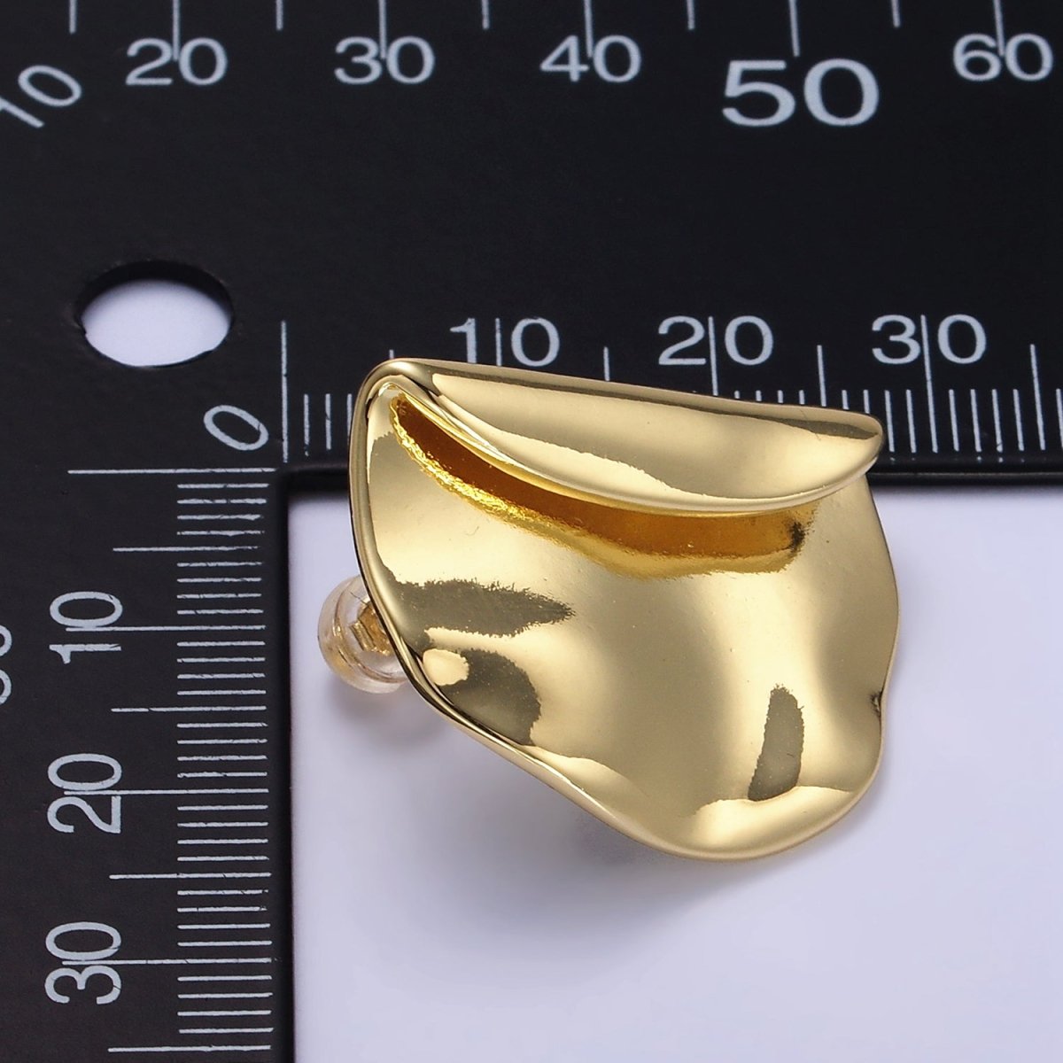 24K Gold Filled Hammered Foil Geometric Stud Earrings Set in Gold & Silver | T345 - DLUXCA