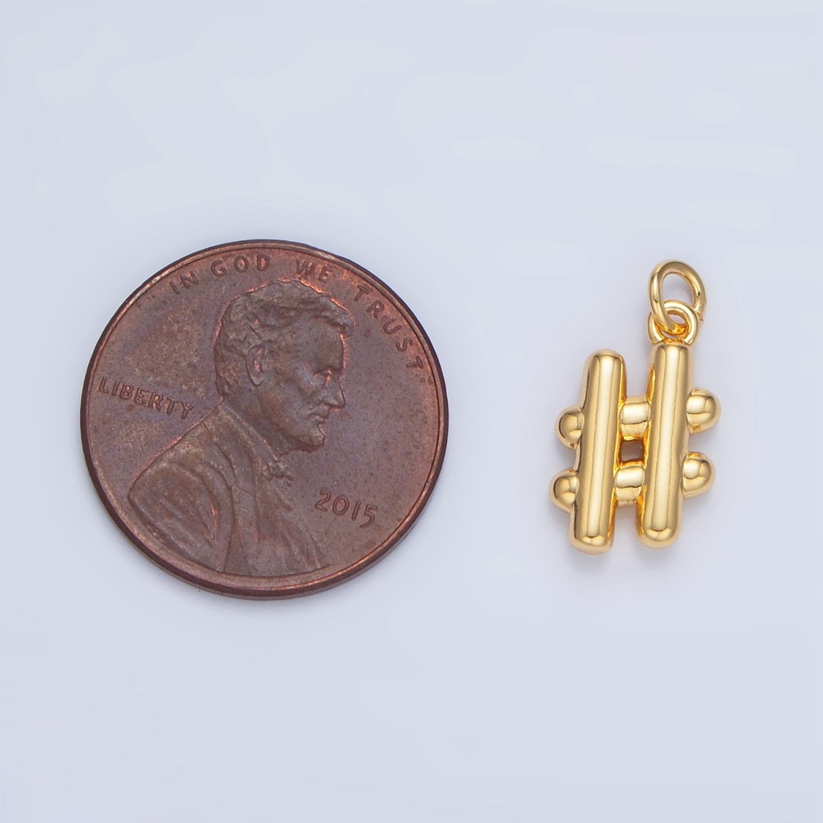 24K Gold Filled Hashtag "#" Minimalist Charm | X584 - DLUXCA