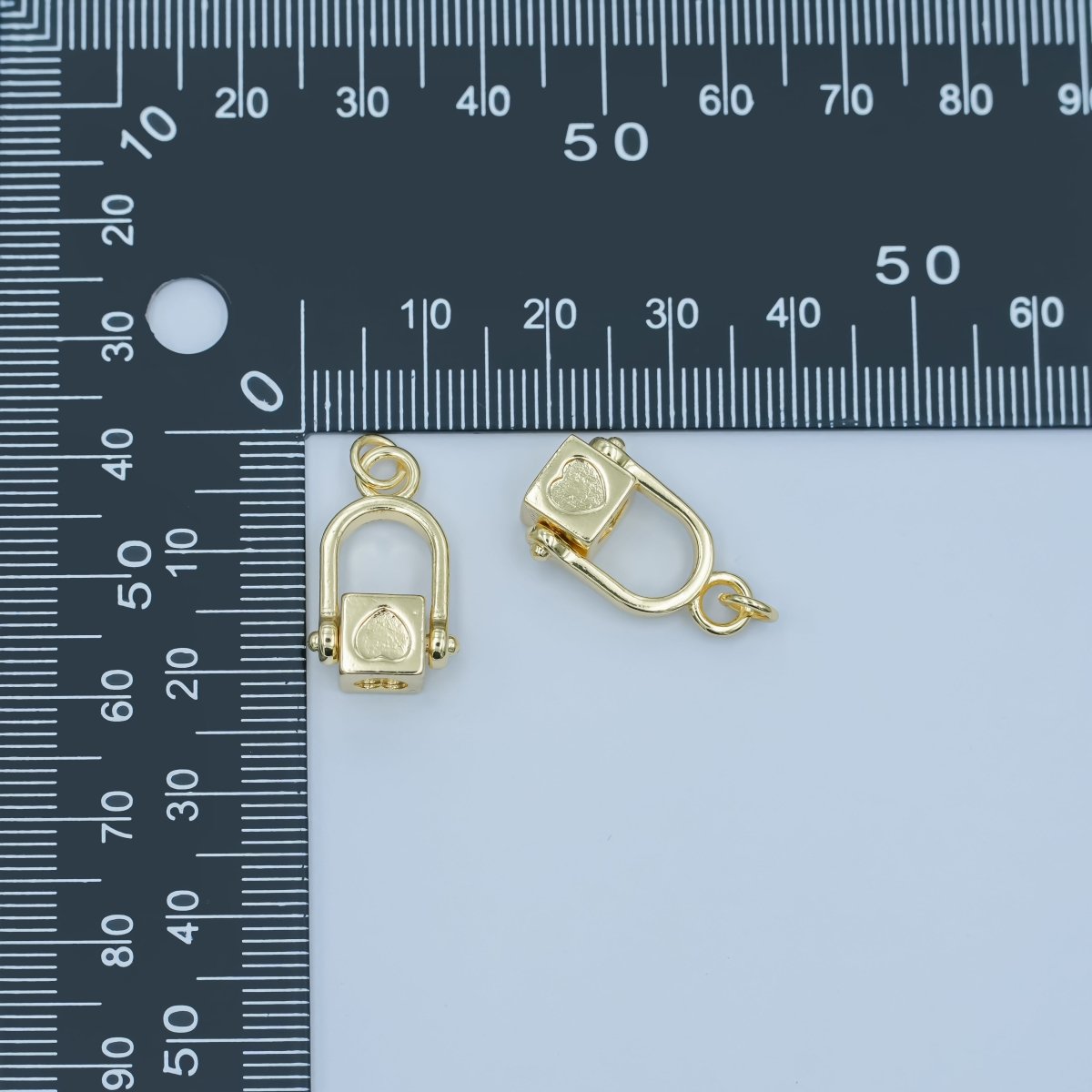 24K Gold Filled Heart Bead Swivel Charm | N116 - DLUXCA