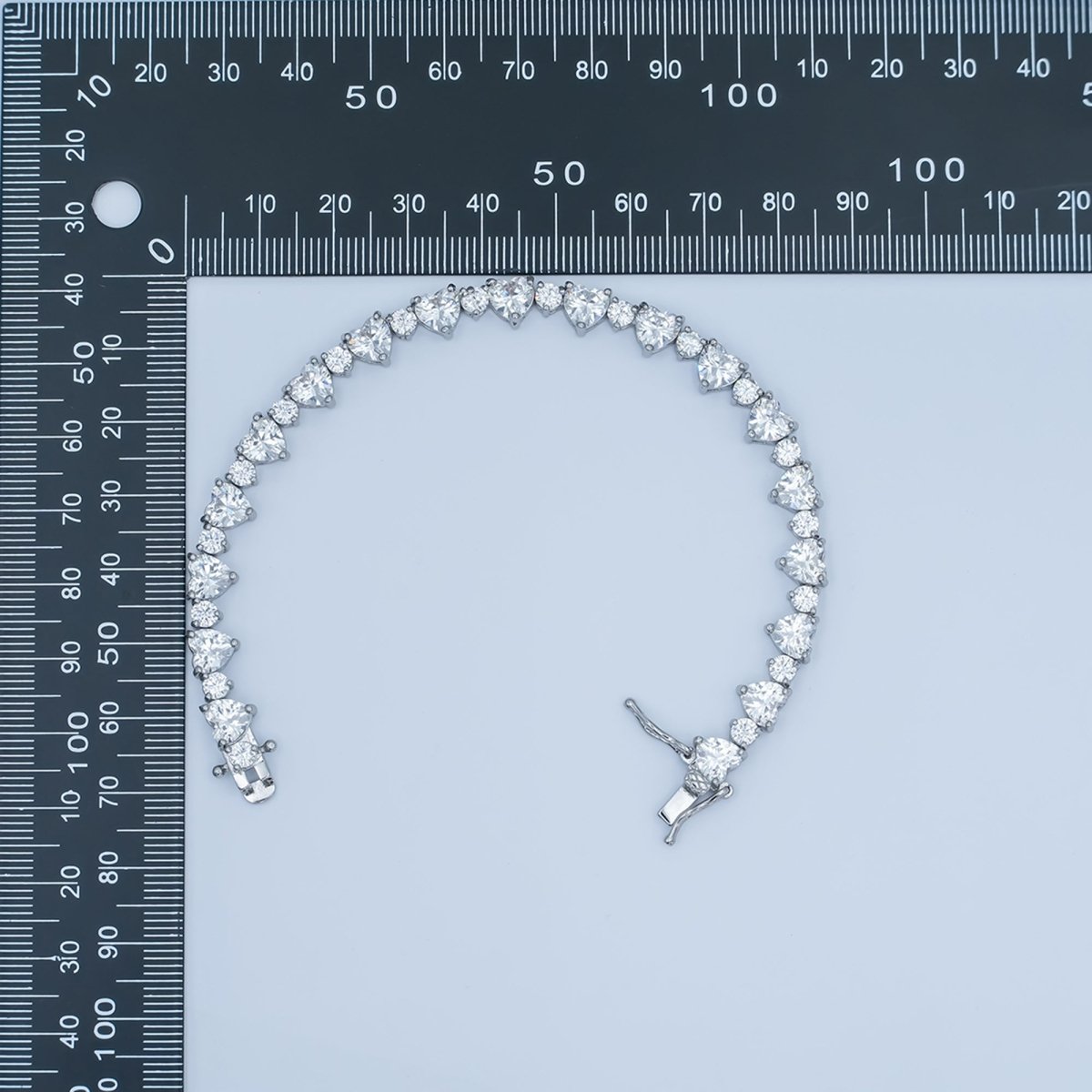 24K Gold Filled Heart CZ Tennis Chain 7 Inch Bracelet in Gold & Silver | WA - 2859 WA - 2860 - DLUXCA