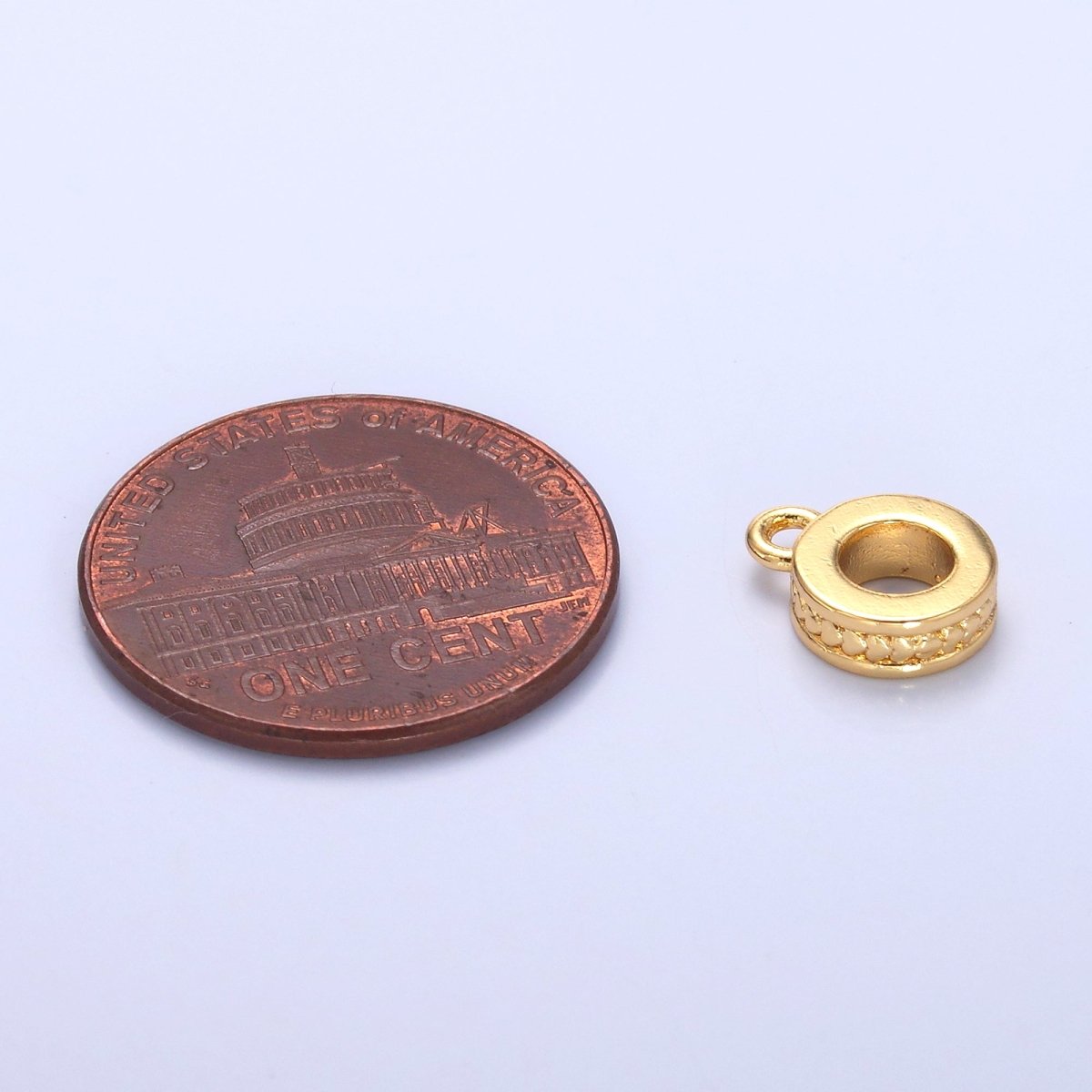 24K Gold Filled Heart Lined Rhondelle Drop Bail Finding in Gold & Silver | AF460 - DLUXCA