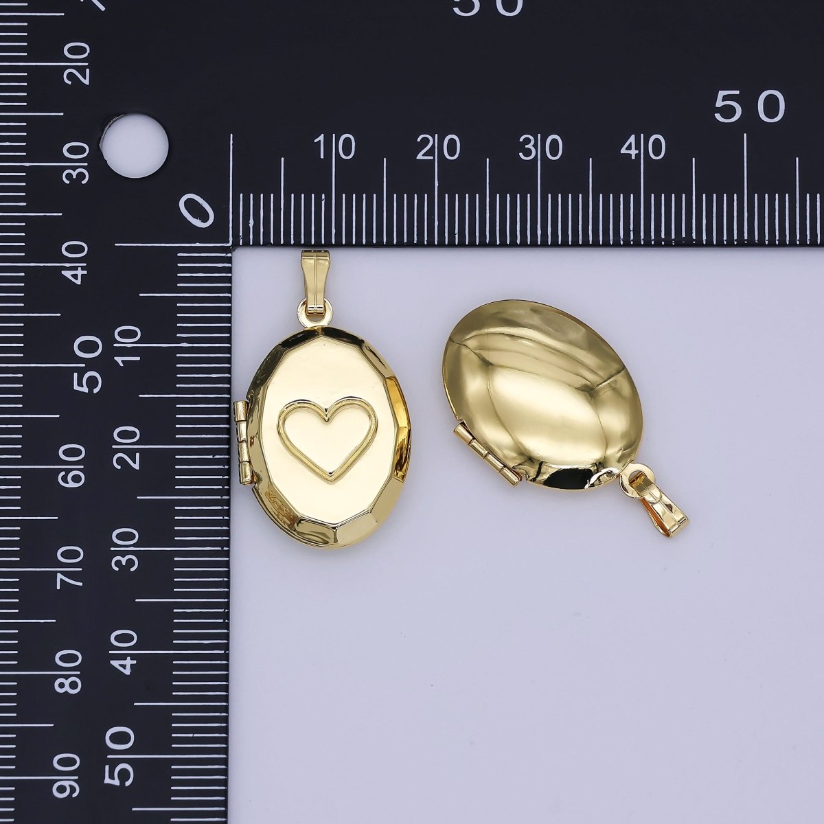 24K Gold Filled Heart Locket Pendant for Photo Charm | AH - 489 - DLUXCA