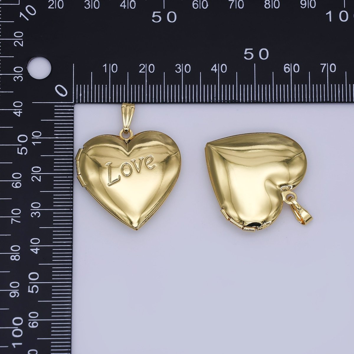 24K Gold Filled Heart Locket Pendant Love Photo Charm | AH484 - DLUXCA