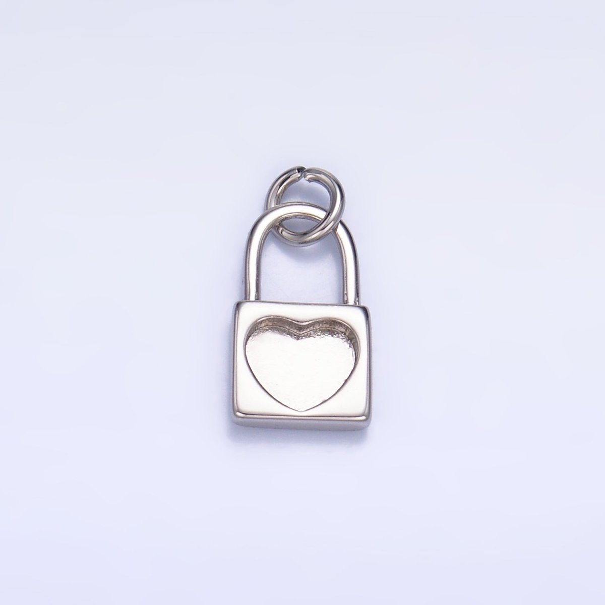24K Gold Filled Heart Padlock Mini Charm in Gold & Silver | W871 - DLUXCA