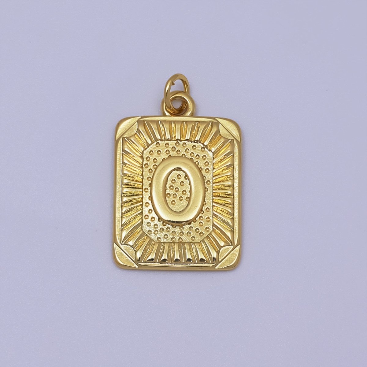 24k Gold Filled Initial Tag Letter Charm A - Z Alphabet Letter Tile Charm Pendant Personalized Charm for Designer Inspired Necklace Jewelry Making A716~A728 - DLUXCA