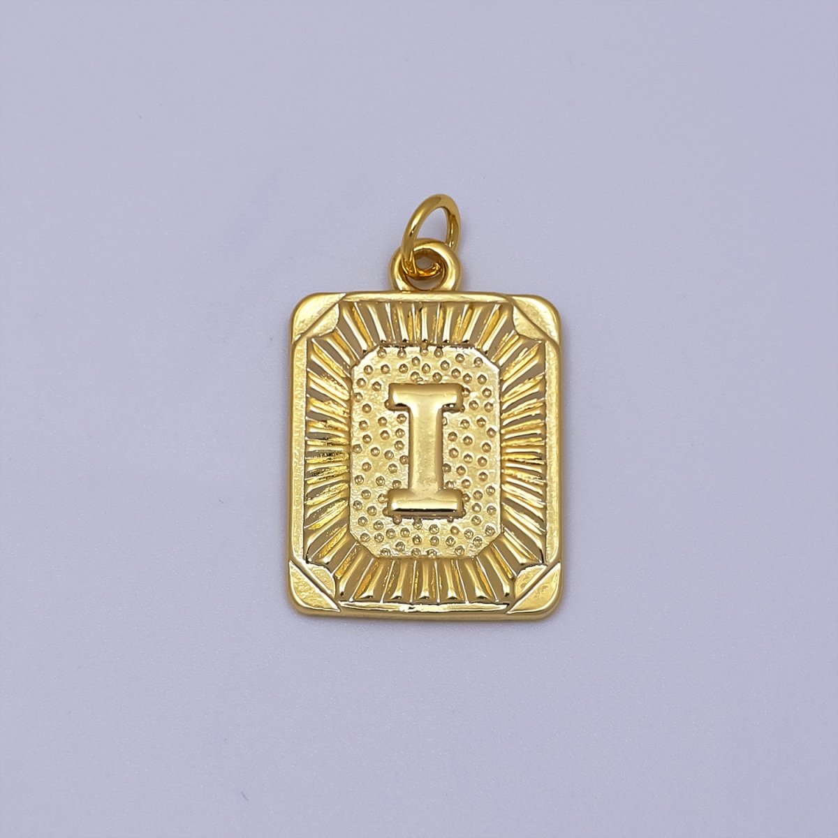 24k Gold Filled Initial Tag Letter Charm A - Z Alphabet Letter Tile Charm Pendant Personalized Charm for Designer Inspired Necklace Jewelry Making A716~A728 - DLUXCA