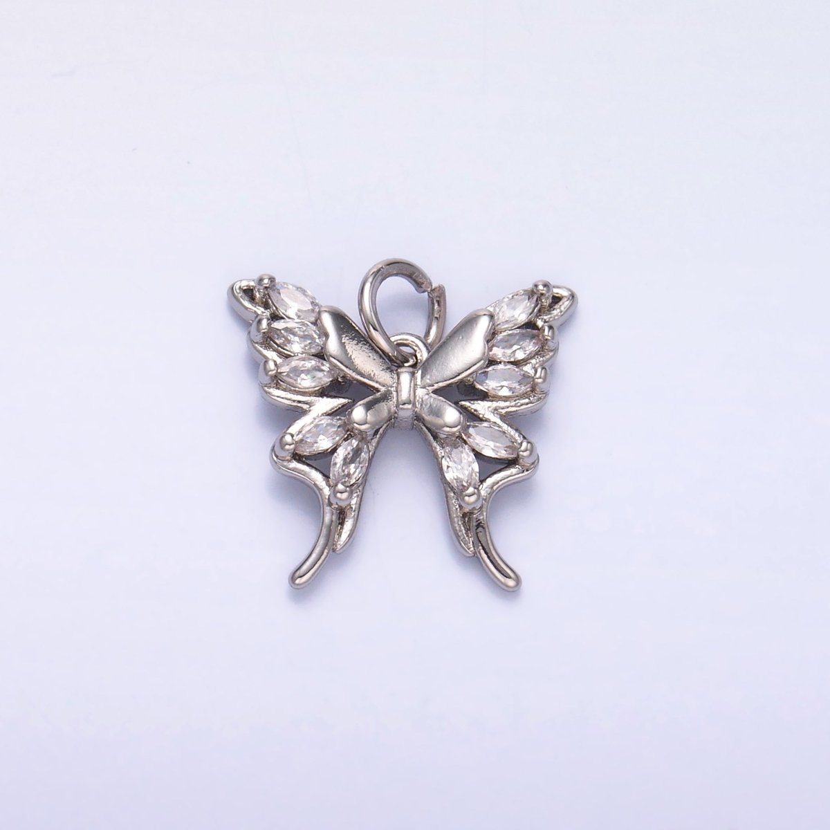 24K Gold Filled Marquise CZ Butterfly Charm in Gold & Silver | C020 - DLUXCA