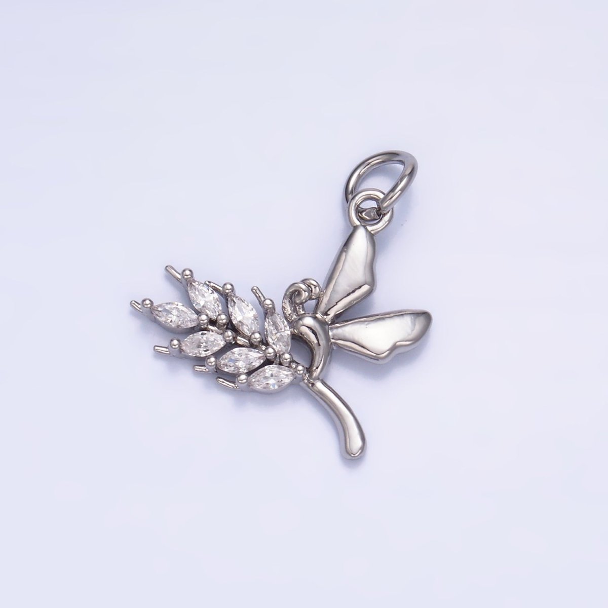 24K Gold Filled Marquise CZ Butterfly Charm in Gold & Silver | W885 - DLUXCA