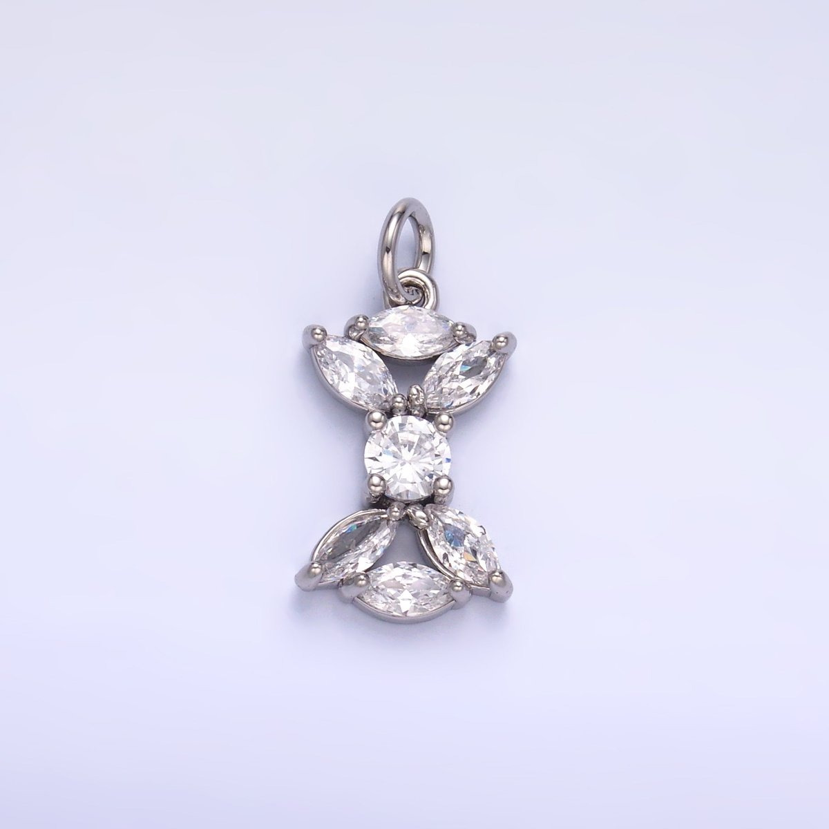 24K Gold Filled Marquise CZ Cluster Geometric Mini Charm in Gold & Silver | C035 - DLUXCA