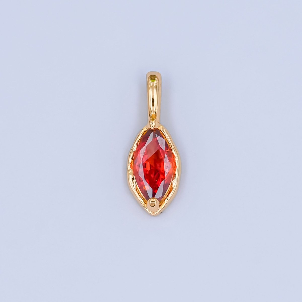 24K Gold Filled Marquise CZ Molten Bezel Pendant | AA1472 - AA1477 - DLUXCA